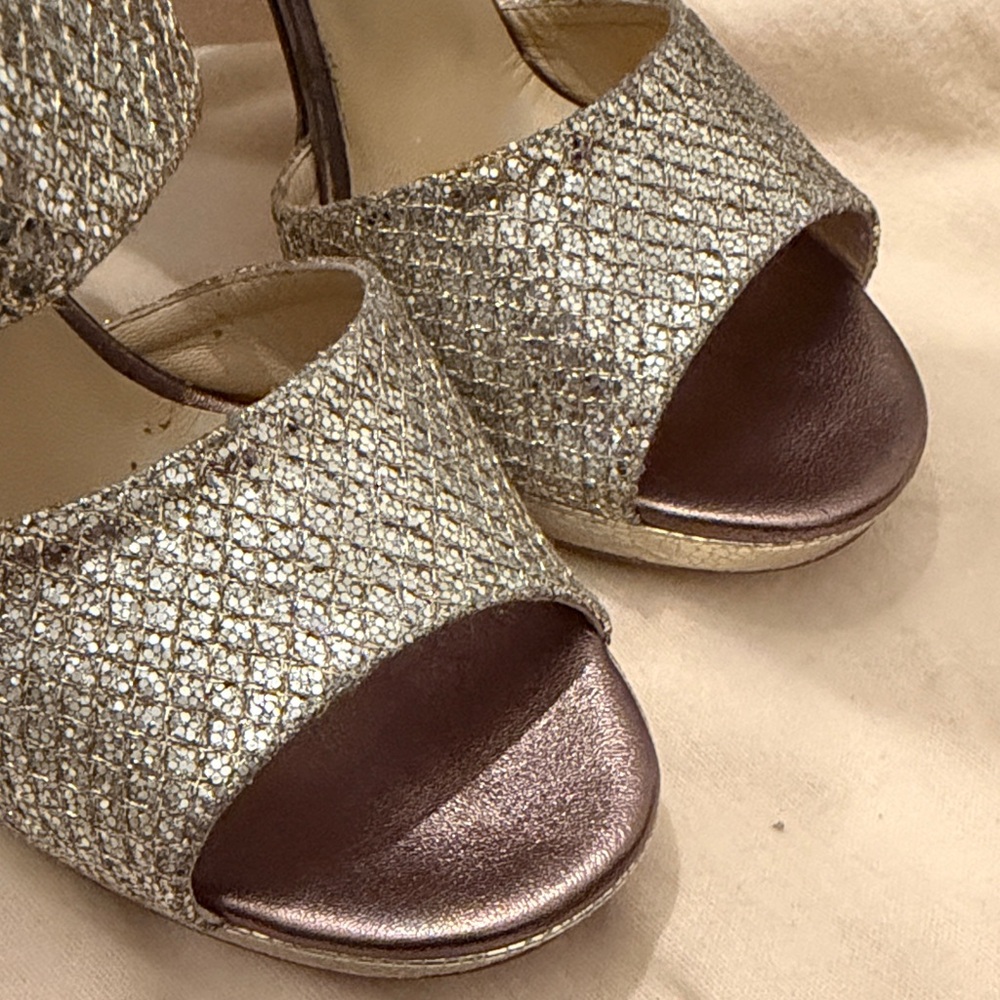 Jimmy Choo Sparkling Gold Heels - Picture 9 of 12